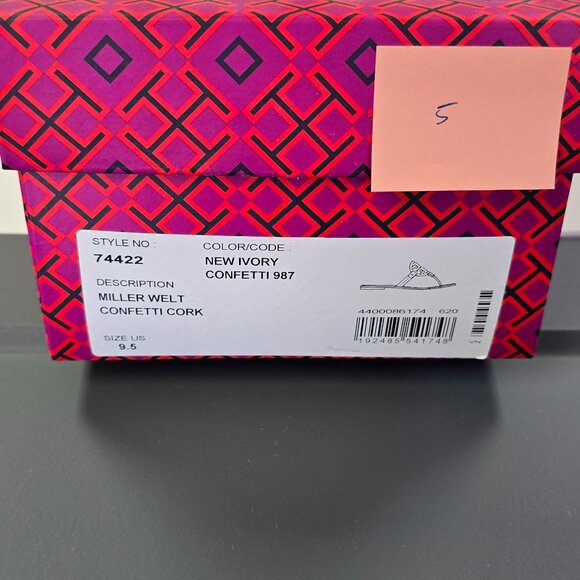 Tory Burch Miller Confetti Cork Sandal - Style 74422 Size 9.5 - Picture 2 of 4